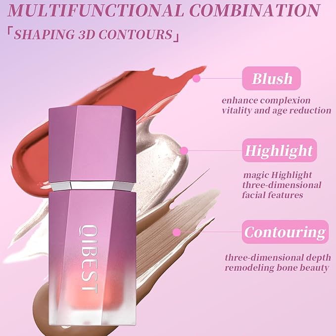 Soft Liquid Contour Stick, Liquid Face Bronzer Stick Built-in Sponge Tip, Cool Toned Liquid Contour for Women and Girl, Lightweight Blendable Cream Bronzer Stick Makeup,06 Brown-Velvo Beauty