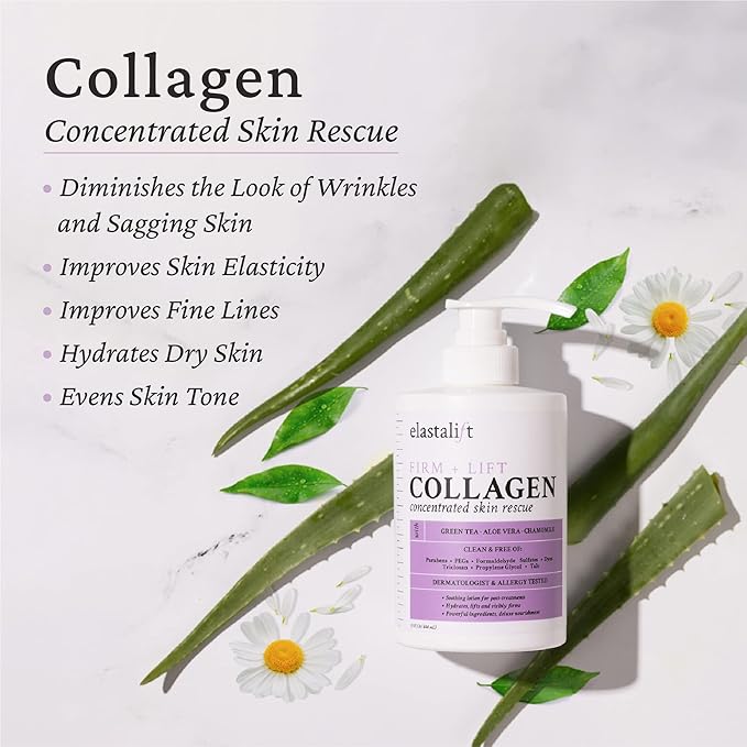 Elastalift Collagen Cream Skin Care Face Lotion & Body Lotion | Fragrance Free Skin Tightening Cream Collagen Firming Lotion Body Moisturizer For Crepey Skin, Stretch Marks, & Cellulite, 15 Fl Oz-Velvo Beauty
