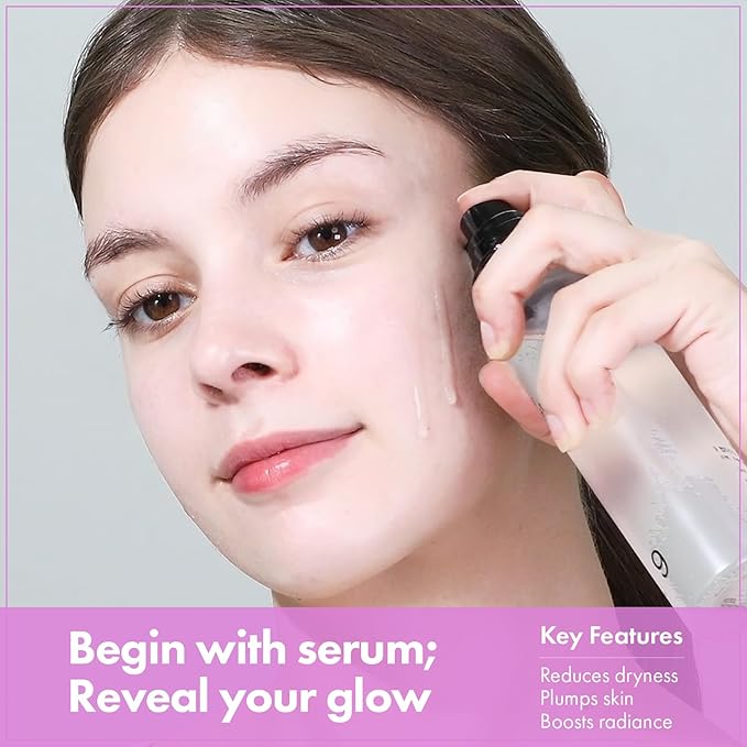 9 Peptide Skin Booster Serum, Niacinamide & Hyaluronic Acid Skin Renewal Boosting Facial Essence for All Skin Types, Korean Skin Care, Paraben Free, 150ml, 5.07 fl.oz.-Velvo Beauty
