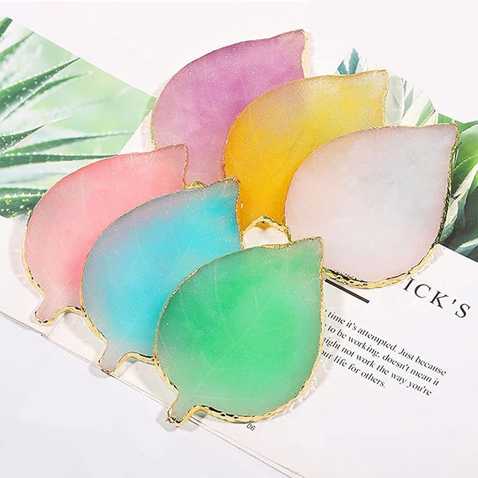 1 Piece Nail Art Palette Nail Polish Palette Mixing Palette Makeup Plate Nail Plates for Nail Art Nail Tip Holder Nail Art Display (Blue Leaf)-Velvo Beauty