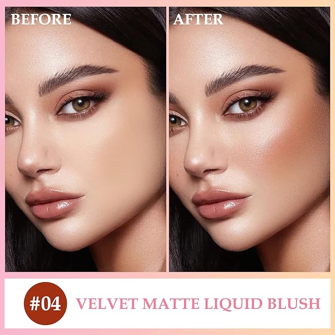 Boobeen Liquid Blush Velvet Cream Blush Makeup Matte Soft Gel Face Blush Makeup for Cheeks, Lightweight Blendable Liquid Blush Stick, Long-lasting Smooth Natural Blush Color-Velvo Beauty