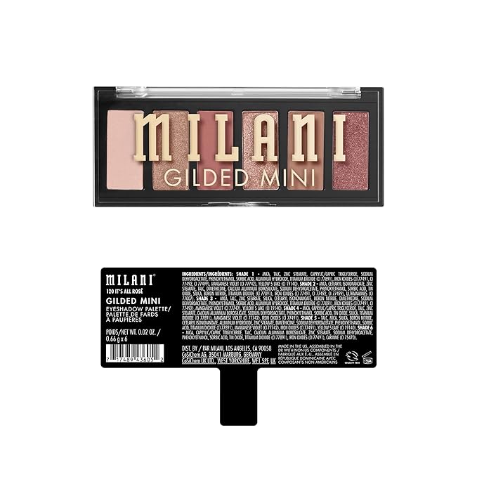 Milani Gilded Mini Eyeshadow Palette with 6 Matte & Shimmer Hues - It's All Rosé-Velvo Beauty
