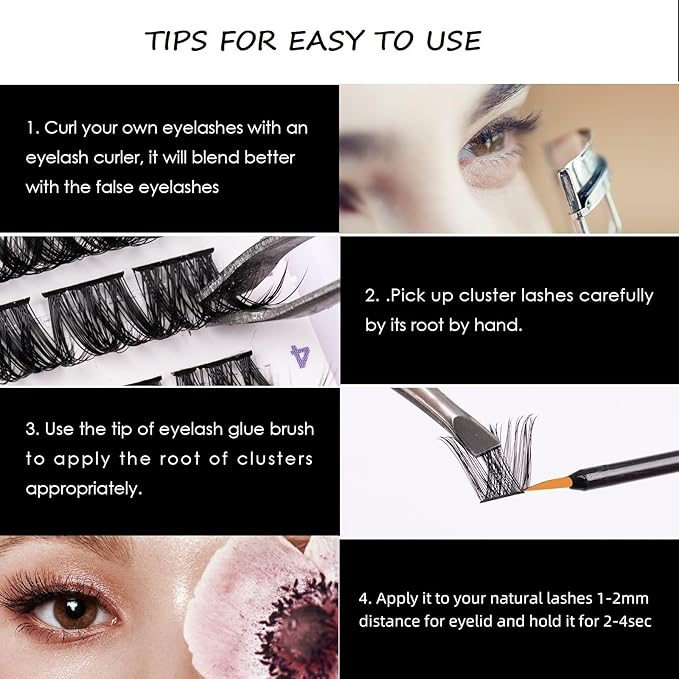 Lash Clusters 144 Pcs Individual Lashes Clusters Eyelash Extensions False Eyelashes DIY Lash Extension Reusable False Eyelashes Natural Look Mix 10-16mm C D Curl-DM27-Velvo Beauty