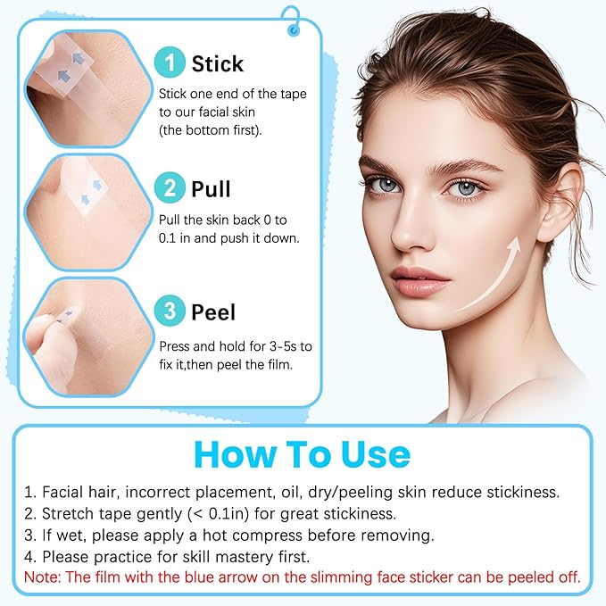 Face Lift Tape, Facelift Tape for Face Invisible, Neck Tape Lift Turkey Neck Skin Tape Facial Tapes for Lifting Loose Sagging Skin, Wrinkles, Jowls, Eyes, Cheek, Double Chin (1 Count (Pack of 280))-Velvo Beauty