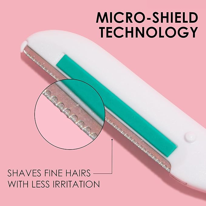 Japonesque Dermaplaner with Soothing Aloe Comfort Strip - Facial Dermaplane Razor, Skin Tool with Ultra Precision Blade for Facial Hair Removal and Exfoliation, 5pk-Velvo Beauty