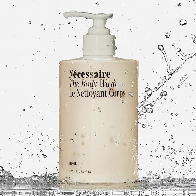 Nécessaire The Body Wash Hinoki. Natural Body Wash for Women & Men, Softening Shower Gel with Gentle Exfoliating Acids AHA/BHA/PHA. Gel Cleanse,16.9 fl oz-Velvo Beauty