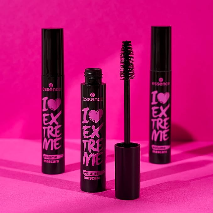 essence | I Love Extreme Volume Mascara (Pack of 3) | Flake Free, Intense & Dramatic Volume | Vegan & Cruelty Free
