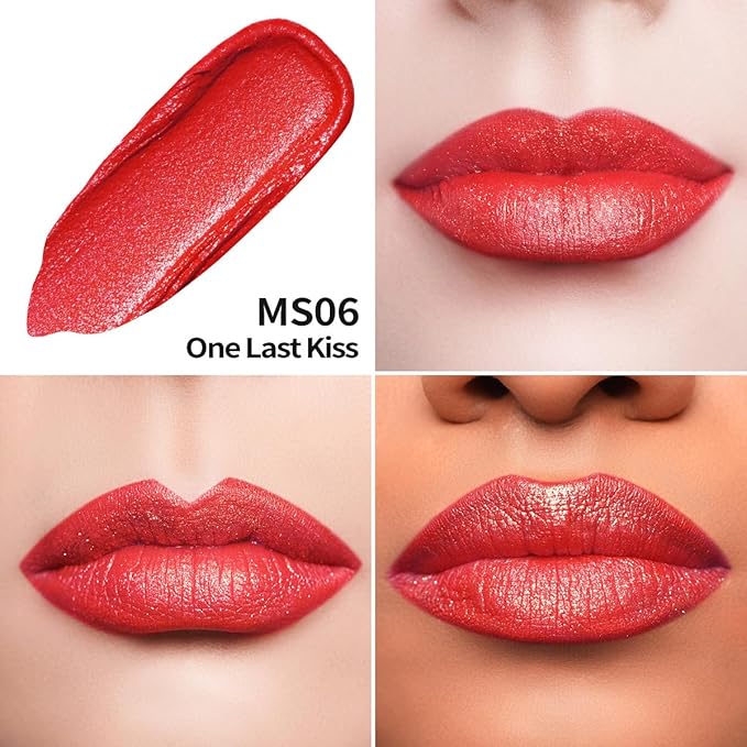 Oulac Red Matte Liquid Lipstick for Women, Orange Red Long Lasting Lipstick Waterproof Lip Stain, No Transfer, Creamy High Pigmented Formula with Rose Oil, Vegan & Cruelty-Free MS06-Velvo Beauty