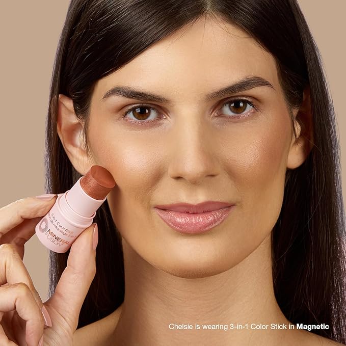 Mineral Fusion 3-in-1 Color Stick, Instant Color Pop and Blush for Cheeks, Creamy Lightweight Formula, Multi-Use Eye, Face, and Lip Makeup, Magnetic-Velvo Beauty