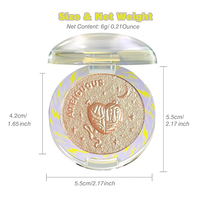 Glitter Sparkly Face Highlighter Makeup Palette Shimmer Radiant Glow Illuminator Iluminadores Palette 6g (02 Twilight Champagne)-Velvo Beauty