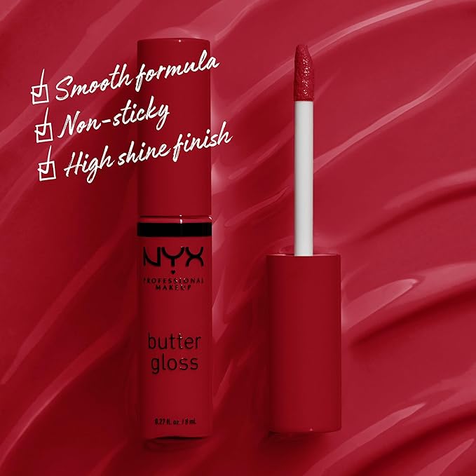 NYX PROFESSIONAL MAKEUP Butter Gloss, Non-Sticky Lip Gloss - Rocky Road (Wine)-Velvo Beauty