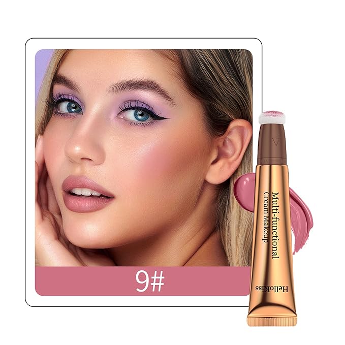 Liquid Blush Beauty Stick, Matte Face Blush with Cushion Applicator Easy to Blend Smooth Natural Silky Smooth Creamy Liquid Blush Wand Facial Blush Makeup Stick(#03 Pink)-Velvo Beauty