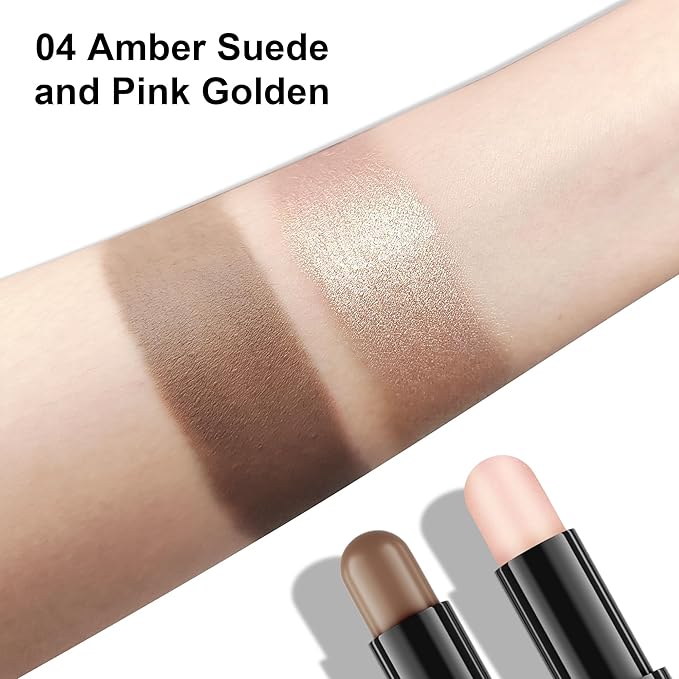 FV Contour Stick, Double-ended Contour and Highlighter Stick, Smooth & Blendable Cream Contour Stick with Natural Finish, Highly Pigmented & Long Lasting, Vegan & Cruelty-free, 04-Velvo Beauty