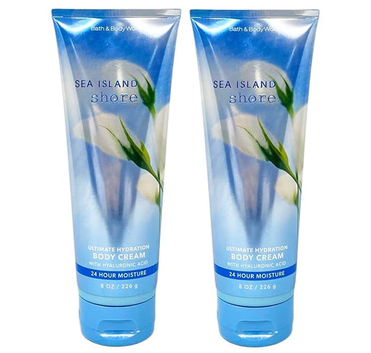 Bath and Body Works Sea Island Shore Ultra Shea Body Cream 8 Oz. 2 Set-Velvo Beauty