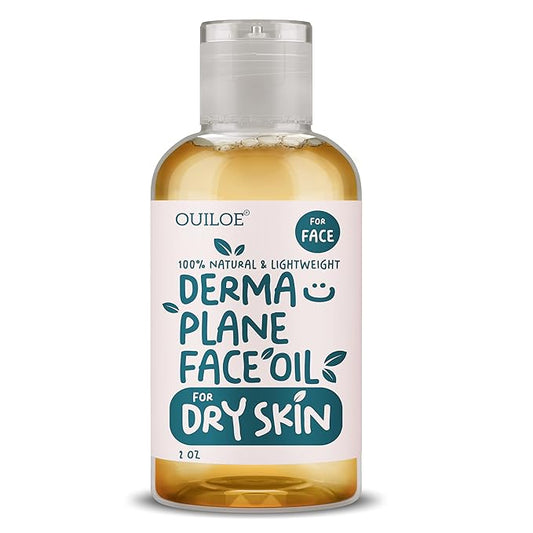 Dermaplane Oil for Women with Dry Skin - Face Shaving Oil - Non Comedogenic, Fragrance Free, Natural & Lightweight - Use with Dermaplane Razor for Women Face, 2oz by Ouiloe-Velvo Beauty