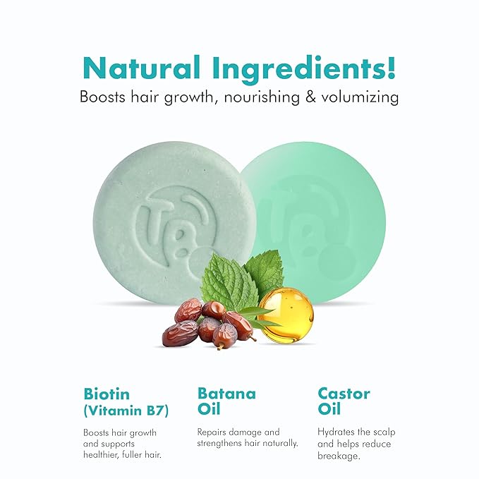 Castor Oil Shampoo & Conditioner Bar Set Bundle – With Peppermint Essential Oils & Biotin – Nourishing, Volumizing & Strengthening – Plastic-Free, Frizz Control – 7.8oz-Velvo Beauty