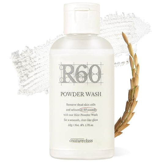 R60 Rice Enzyme Powder Face Wash Cleanser – Exfoliating, Deep Cleansing, Removes Pore Impurities for Soft Radiant Skin, Korean Skincare1.76oz-Velvo Beauty