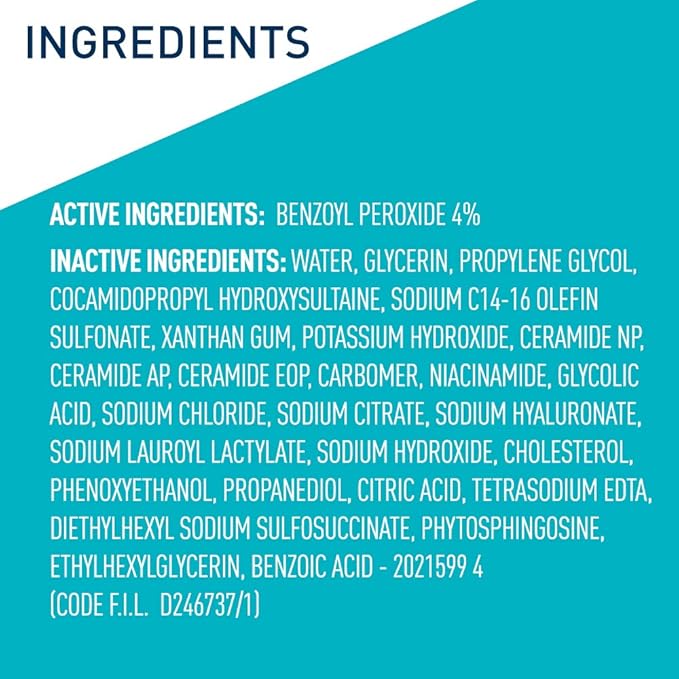 CeraVe Acne Foaming Cream Cleanser, 4% Benzoyl Peroxide Face Wash With Hyaluronic Acid, Niacinamide & Ceramides, Gentle Daily Acne Treatment For Face-Velvo Beauty