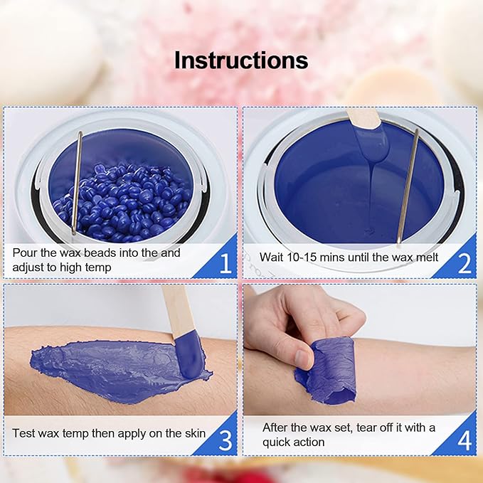 PURPLESKY Wax Beads, 3.3LB Painless Coarse Hard Wax Beads Bulk for Hair Removal, Stripless Long-lasting Waxing Beads for Brazilian Bikini, Leg, Chest, Back, Lavender Scent-Velvo Beauty