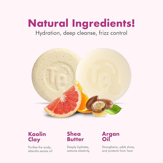 Vitamin B5 Shampoo & Conditioner Bar Set Bundle – Citrus Essential Oils + Argan Oil – Volumizing, Nourishing & Strengthening – Sulfate & Paraben Free – 7.8oz-Velvo Beauty