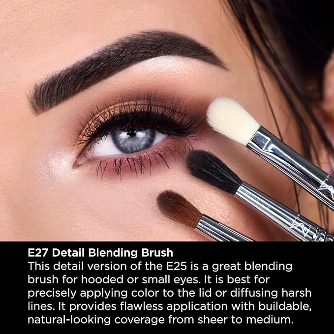 Sigma Beauty Professional E27 Detail Eyeshadow Blending Brush – Eyeshadow Application and Blending Brush - Apply Pigment and Blend Harsh Lines for a Well Blended Effect (1 Brush)-Velvo Beauty
