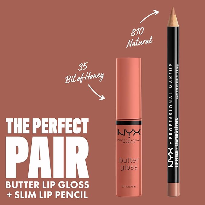 NYX PROFESSIONAL MAKEUP Butter Gloss, Non-Sticky Lip Gloss - Bit Of Honey (Peach Nude)-Velvo Beauty