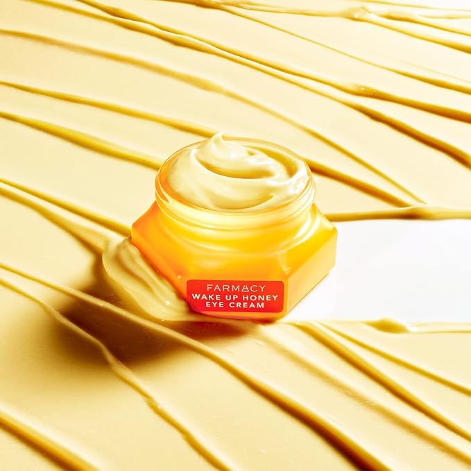 Farmacy Brightening Eye Cream - Wake Up Honey Under Eye Cream for Dark Circles + Puffiness - Caffeine Eye Cream Enriched with Vitamin C + Cranberry Peptide to Smooth Wrinkles Over Time (15ml)-Velvo Beauty
