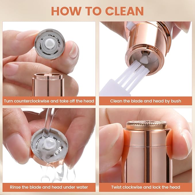 Facial Hair Removal for Women, Portable Painless Hair Remover Device, Rechargeable, with 2 Replacement Heads, for Face, Upper Lip and Chin-Velvo Beauty