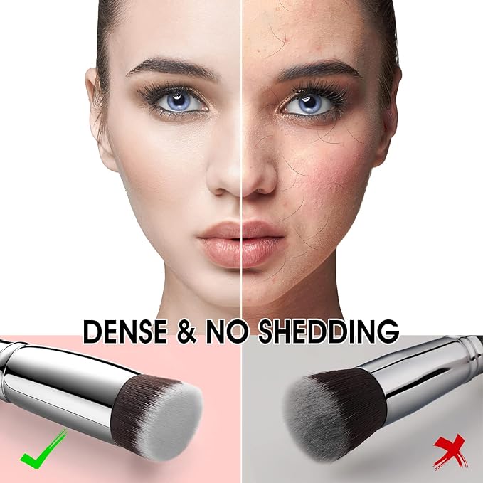 Flat Top Kabuki Foundation Brush, EIGSHOW Premium Makeup Brush for Liquid, Cream, and Powder - Blending, Buffing, Stippling, Flawless Application (F624)-Velvo Beauty