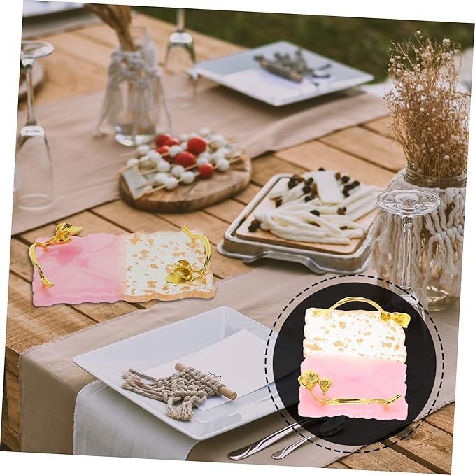 FOMIYES 5pcs Nail Palette Polish Plate Nail Design Nail Dish Makeup Mixing Pallet Nails Stickers Nail Polish Tray Nail Display Tray Vintage Frame Nail Stand Copper Plating Make up Bracket-Velvo Beauty