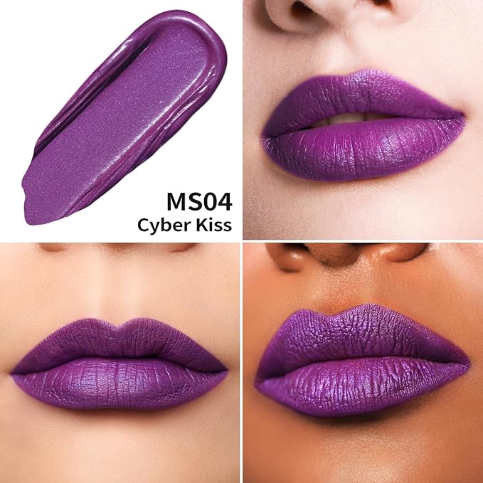 Oulac Matte Liquid Purple Lipstick for Women, Makeup Long Lasting High Impact Lip Color, Waterproof, Creamy Formula Lip stick with Vitamin E, Vegan & Cruelty-Free, 4.5ml (MS04)-Velvo Beauty