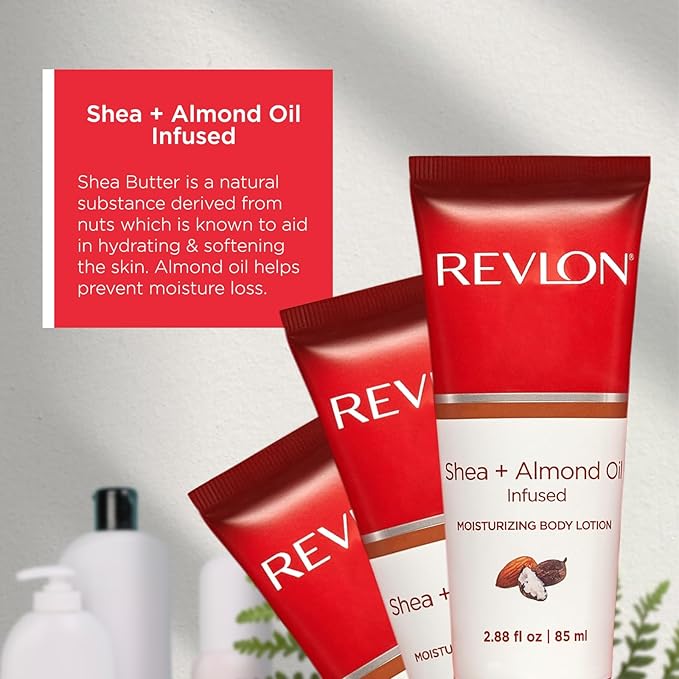 REVLON Get Carried Away Trio Moisturizing Travel Set, Shea Butter and Almond Oil Infused, Moisturizing Body Wash, Body Lotion, Exfoliating Body Scrub, 3 Count (2.88 fl oz)-Velvo Beauty
