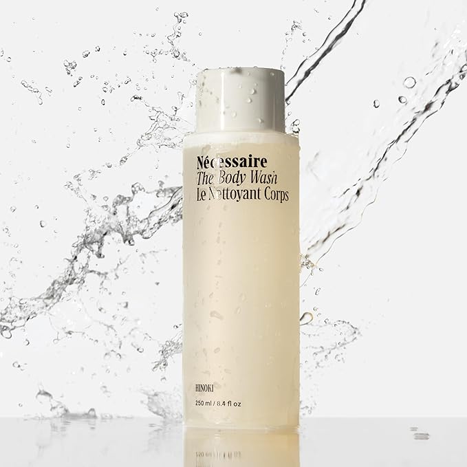 Nécessaire The Body Wash Hinoki - Natural Body Wash for Women & Men, Softening Shower Gel with Gentle Exfoliating Acids AHA/BHA/PHA. Gel Cleanse, 8.4 fl oz.-Velvo Beauty