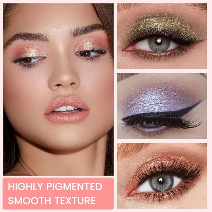 9 Colors Pink Pearl Gold Matte Shimmer Eyeshadow Palette for Eye Makeup,High Pigmented Brown Eye Shadow Primers Powder Palet de sombras de ojos-16#-Velvo Beauty