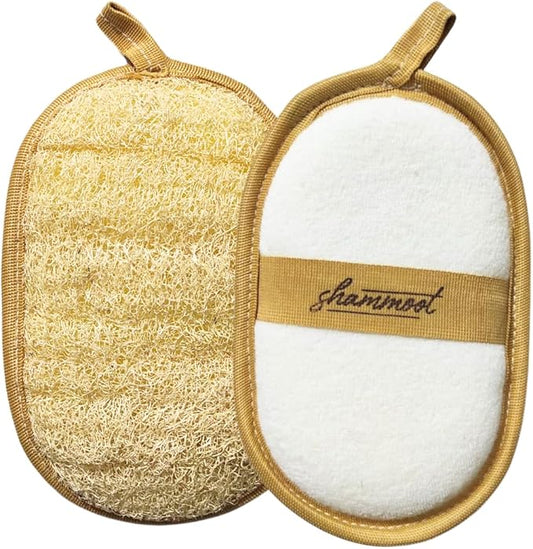 Natural Loofah Exfoliating Body Scrubber – Jordanian Natural Loofah Sponge Exfoliates Face & Body for Healthier Skin – 2-Sided Lufas for Men & Women – Body Wash Scrubber (Pack of 1)-Velvo Beauty