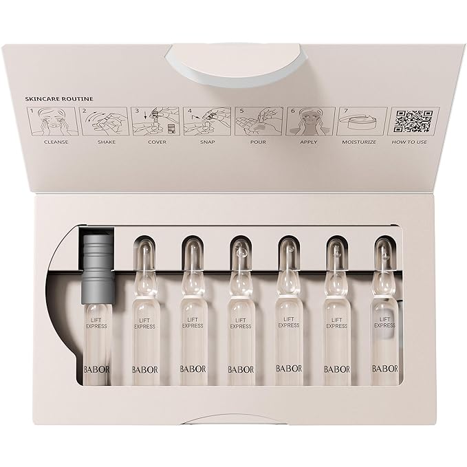 BABOR Lift Express Ampoule Concentrate, Instant Lifting Effect Fills Lines and Wrinkles Up To 6 Hours, Smoothing Skincare Capsule, Anti Aging Serum, Increase Firming & Elasticity, 7 Treatments-Velvo Beauty
