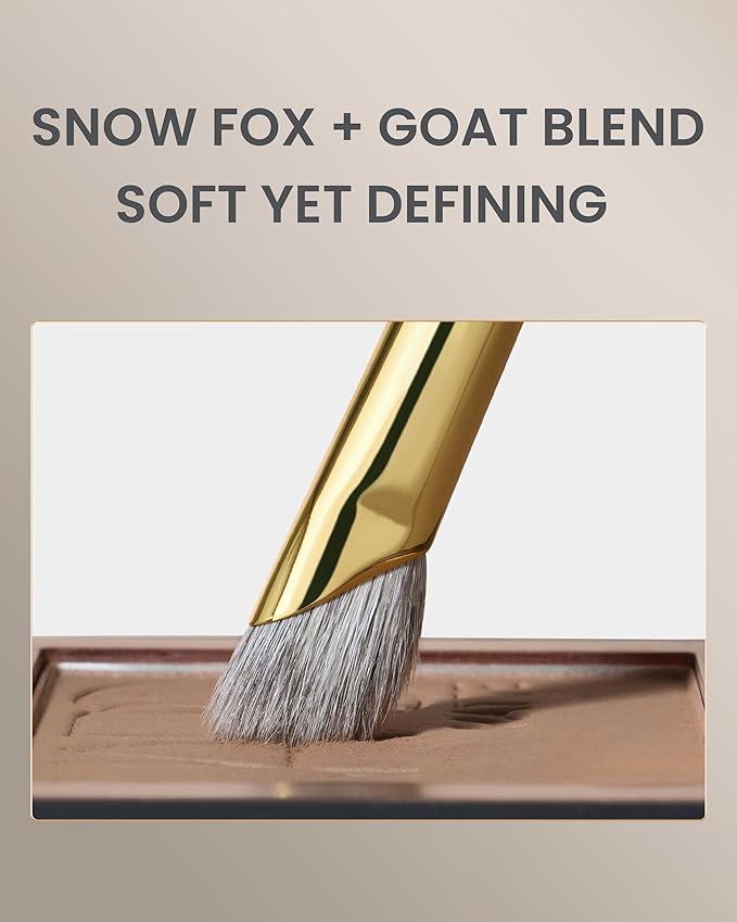 Desert Oak Series Pro Nose Sculptor - Arctic Fluff Hybrid Bristles for Nasal Contouring, Wide Angled Nose Brush, Bubinga Handle (CM 197)-Velvo Beauty