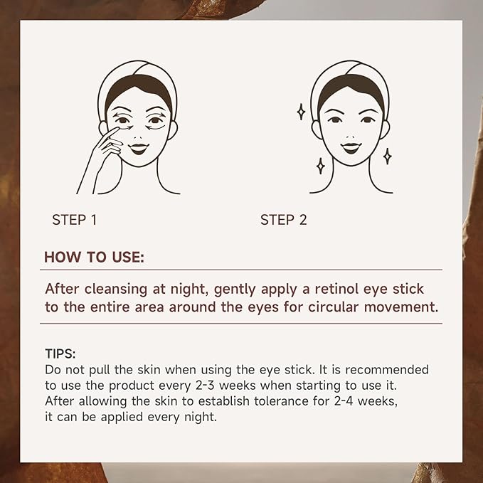 Retinol Eye Stick Retinol Eye Cream for Dark Circles and Puffiness Under Eye Cream Anti Aging Hydrates Moisturises Reduces Fine Lines Rejuvenates Skin-Velvo Beauty
