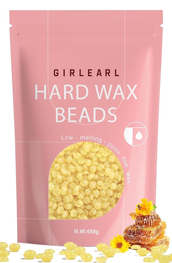 Hard Wax Beads, 1lb Honey Wax Beans for Hair Removal, Hard Wax for Sensitive Skin at Home, Wax Refill Perfect for Brazilian Bikini, Legs, Facial, Eyebrow and Full Body for Women and Men-Velvo Beauty