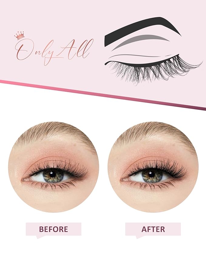 Onlyall Half Eyelashes Corner Lashes Natural Lashes Half Lashes Wispy End Lashes Corner Eyelashes 3/4 Lashes 7 Pairs C19-Velvo Beauty