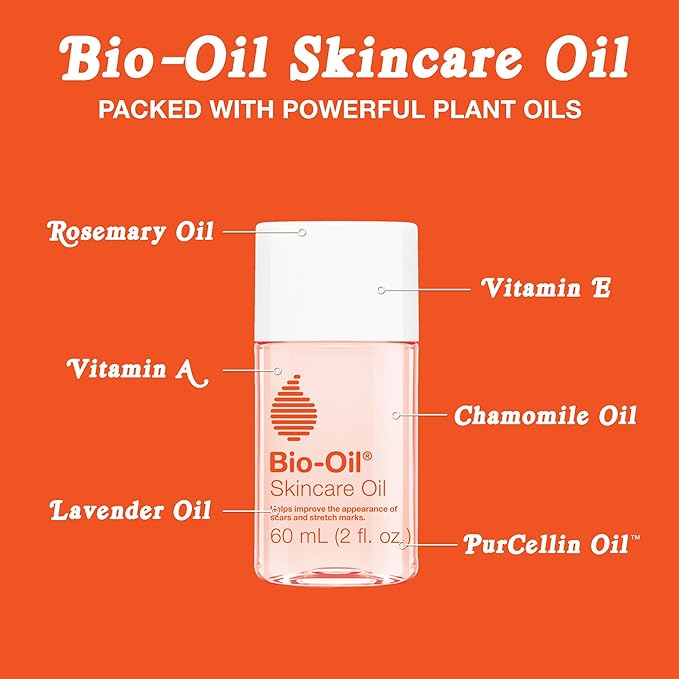 Bio-Oil Skincare Body Oil Serum, Face and Body Moisturizer with Vitamin E & A, for Scars, Stretch Marks, Sensitive Skin, All Skin Types, Dermatologist Recommended, Non-Comedogenic, 2 Oz-Velvo Beauty