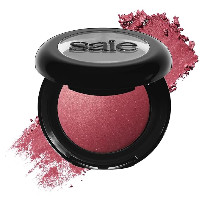 Saie SuperSuede Baked Blush - Talc-Free Powder Blush for All Day Wear - Enriched with Plant-Derived Squalane + Glycerin to Help Moisturize Dry Skin - Grazie (0.1 Ounce)-Velvo Beauty