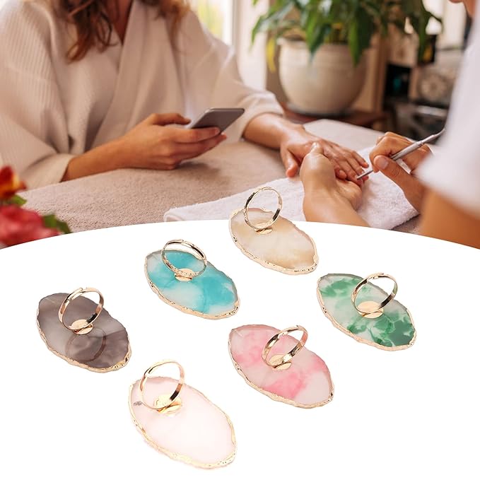 Nail Art Palette, 6pcs Wearable Soft Resin Nail Art Palette Ring, Resin Nail Art Palette Compatiable for Make-Up Beginners and Make-Up Schools-Velvo Beauty