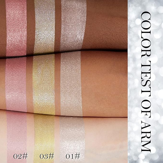 Erinde White Silver Face Highlighter Makeup Palette, Shimmer Glitter Highlighter Powder for Face Body, Natural Glossy Highlight Makeup Illuminator Highlighter Palette, Long-Lasting, Lightweight, 01#-Velvo Beauty