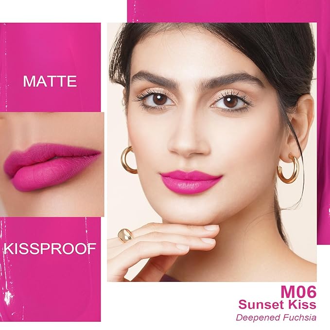 Oulac Matte Pink Lipstick for Women, Long Lasting Liquid Lipstick High Impact Lip Color Full Coverage Lip Makeup with Vitamin E Waterproof Formula,Vegan-Velvo Beauty