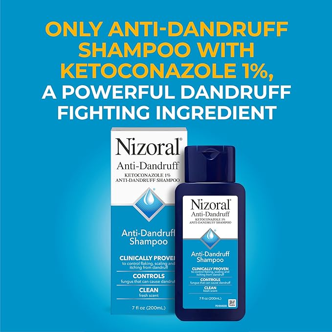 Nizoral Anti-Dandruff Shampoo with 1% Ketoconazole, Fresh Scent, 7 Fl Oz-Velvo Beauty