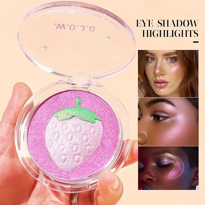 Highlighter Makeup Palette Face Highlighter Palette Glitter Highlighter Powder Palette Iluminadores de Maquillaje for Face Highlighters & Illuminator (Purple)-Velvo Beauty