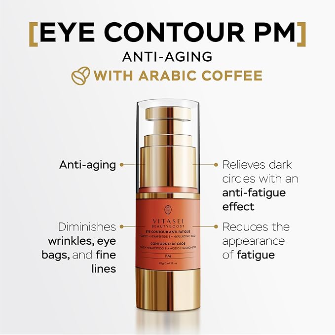 AM/PM Anti-Aging Kit Eye Contour Duo, Deep Hydration Eye Contour Cream with Cotton Stem Cells & Hyaluronic Acid (AM), Eye Contour Anti-Fatigue with Arabic Coffee for Under Eye Lines Protection(PM)-Velvo Beauty
