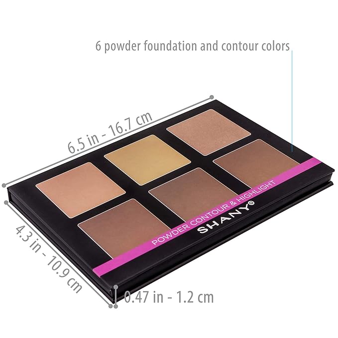 SHANY Powder Contour & Highlight Makeup Palette with Mirror - 6 Color Contour Palette - CONTOUR-Velvo Beauty