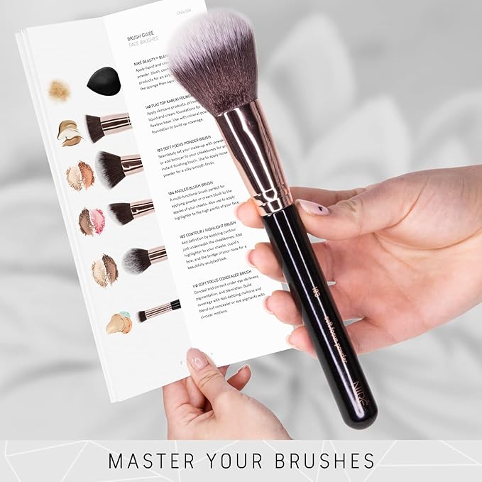 Niré Beauty 15piece Award Winning Professional Makeup Brush Set: Vegan Makeup Brushes with Case, Makeup Sponge, Brush Cleaner, Guide, Gift Box-Velvo Beauty